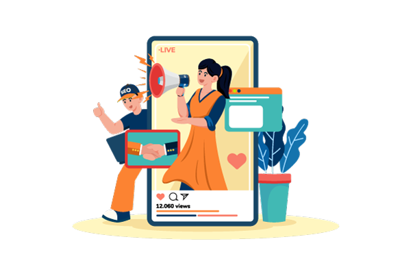 Influencer Marketer Collaborating For SEO Boost